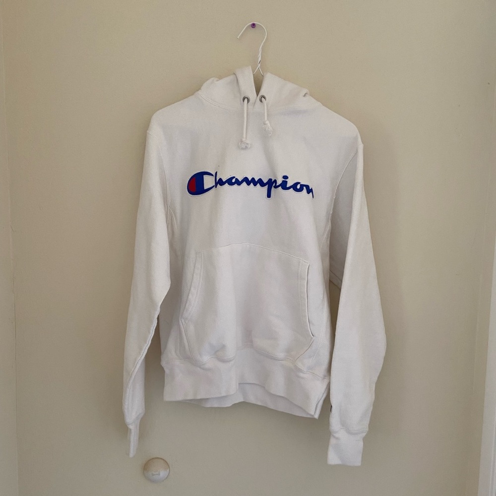 Champion reverse weave white hoodie size Small